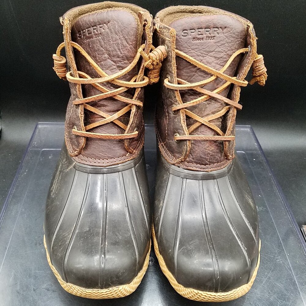 Sperry Women’s Saltwater Duck Boots – Brown – Size 8.5 – Good Pre-Owned